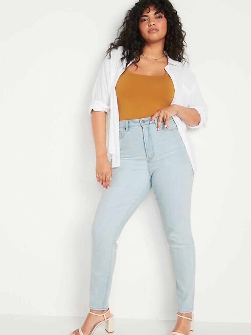Old Navy Light Blue High-Rise Straight Ankle Jeans